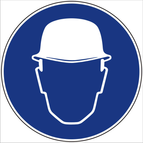 Табличка М 02 "Работать в защитной каске (шлеме)"